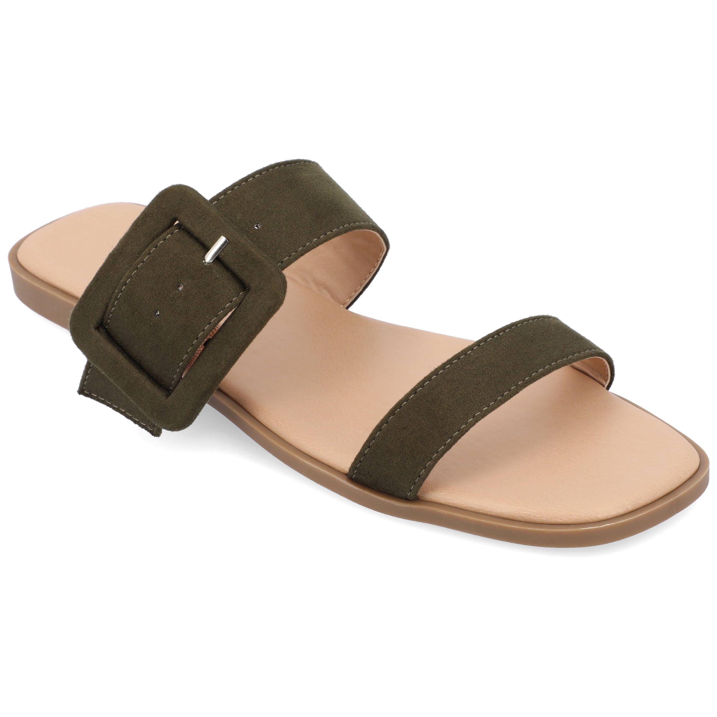 Journee Womens Kerris Multi Strap Slip On Sandals