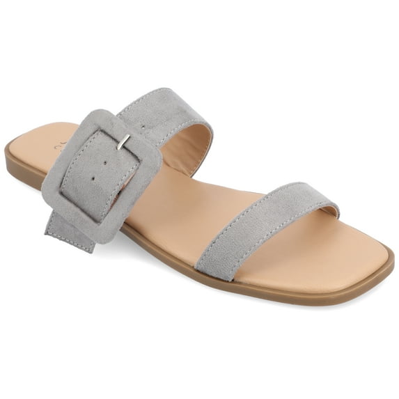 Journee Womens Kerris Multi Strap Slip On Sandals