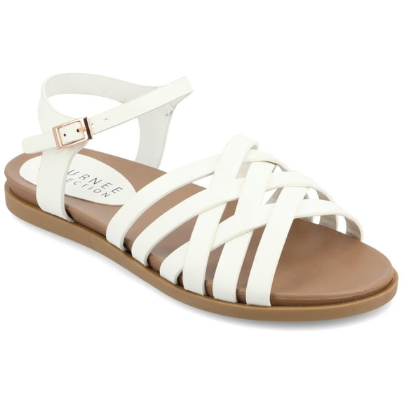 Journee Womens Kimmie Ankle Strap Flat Sandals