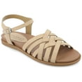 thumbnail image 1 of Journee Womens Kimmie Ankle Strap Flat Sandals, 1 of 10
