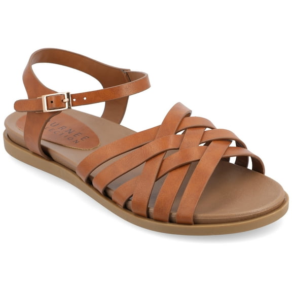 Journee Womens Kimmie Ankle Strap Flat Sandals