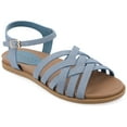 thumbnail image 1 of Journee Womens Kimmie Ankle Strap Flat Sandals, 1 of 10