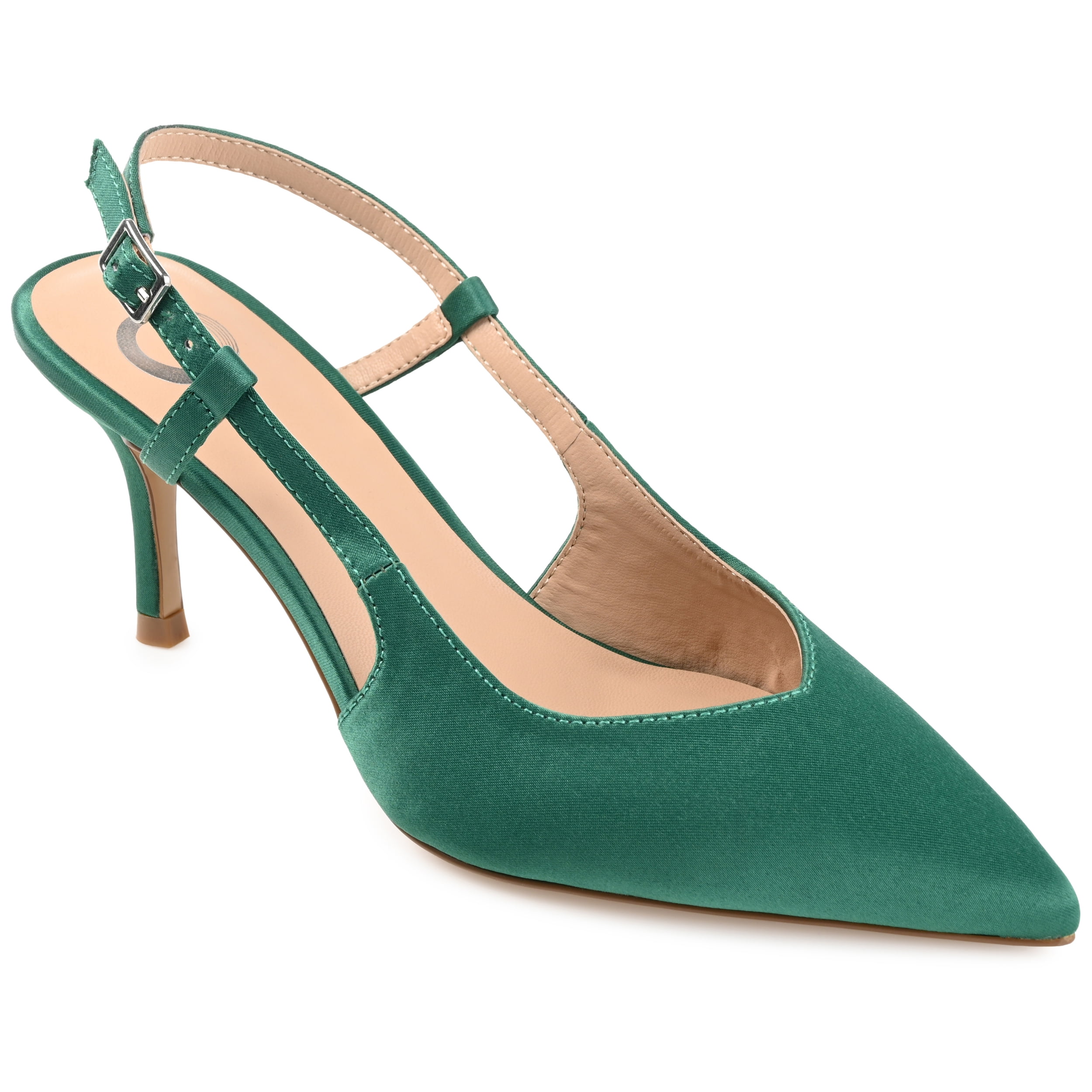 Journee Womens Knightly Sling Back Mid Stiletto Pointed Toe Pumps, Widths Available
