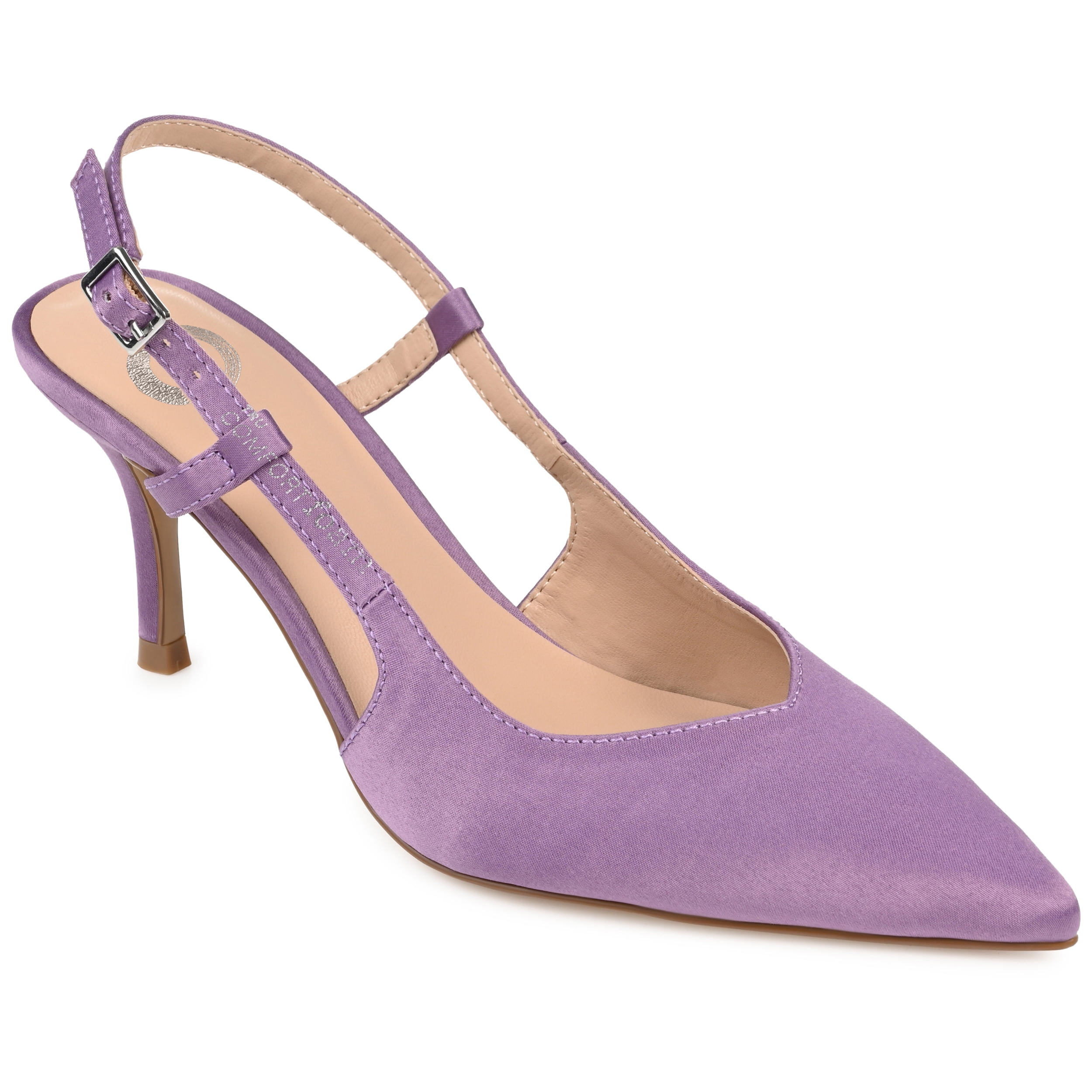 Journee Womens Knightly Sling Back Mid Stiletto Pointed Toe Pumps, Widths Available