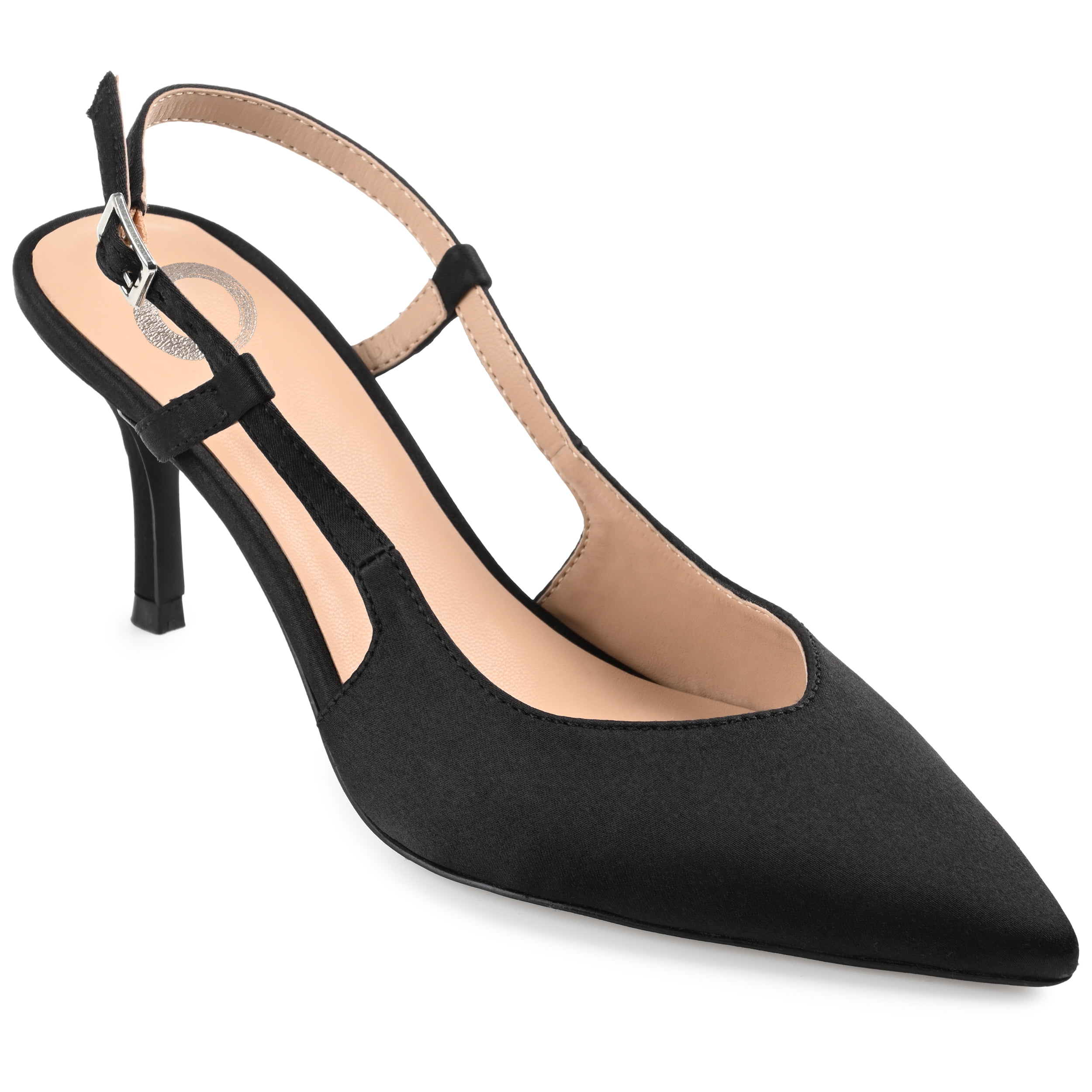 Journee Womens Knightly Sling Back Mid Stiletto Pointed Toe Pumps, Widths Available