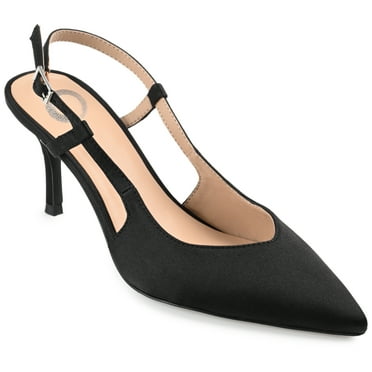 Journee Womens Knightly Sling Back Mid Stiletto Pointed Toe Pumps, Widths Available