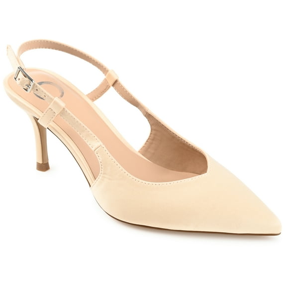 Journee Womens Knightly Sling Back Mid Stiletto Pointed Toe Pumps, Widths Available