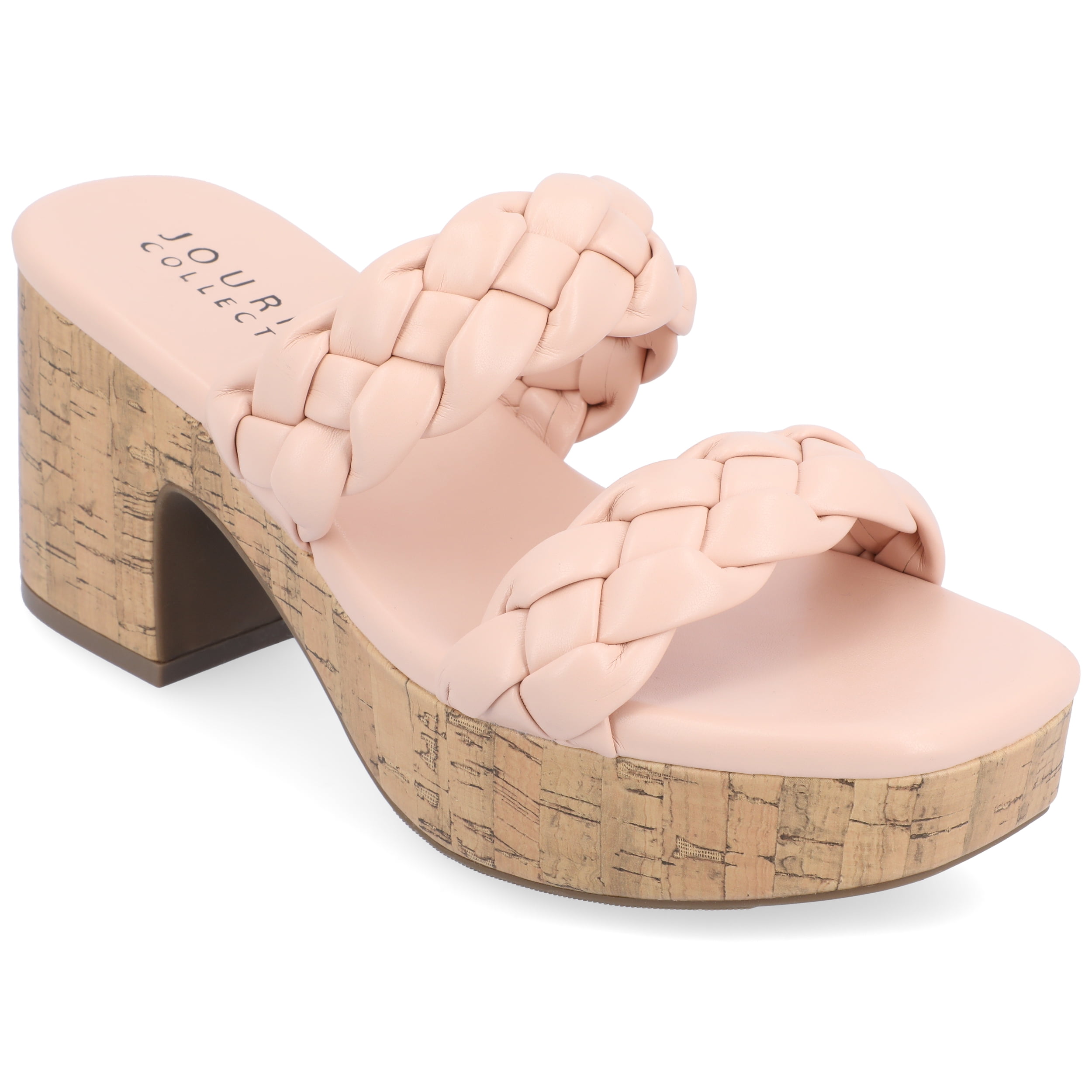 Journee Womens Kyaa Braided Strap Platform Sandals