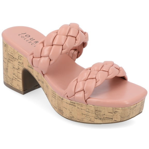 Journee Womens Kyaa Braided Strap Platform Sandals