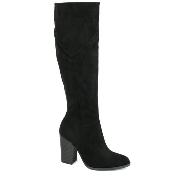 Journee Womens Kyllie Wide Calf Stacked Heel Knee High Boots