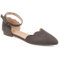 thumbnail image 1 of Journee Womens Lana Buckle Pointed Toe Ballet Flats, Widths Available, 1 of 10