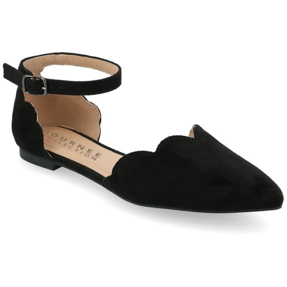 Journee Womens Lana Buckle Pointed Toe Ballet Flats, Widths Available