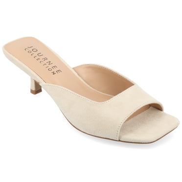 Journee Womens Larna Slip On Kitten Heel Open Toe Dress Sandals, Widths Available
