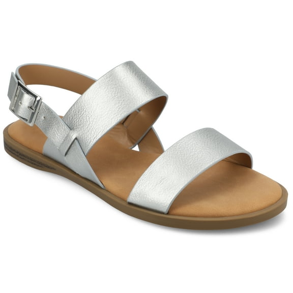 Journee Womens Lavine Multi Strap Flat Sandals