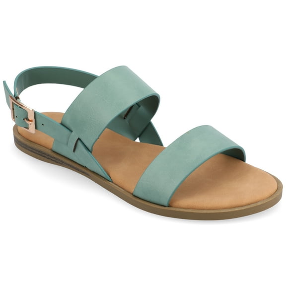 Journee Womens Lavine Multi Strap Flat Sandals