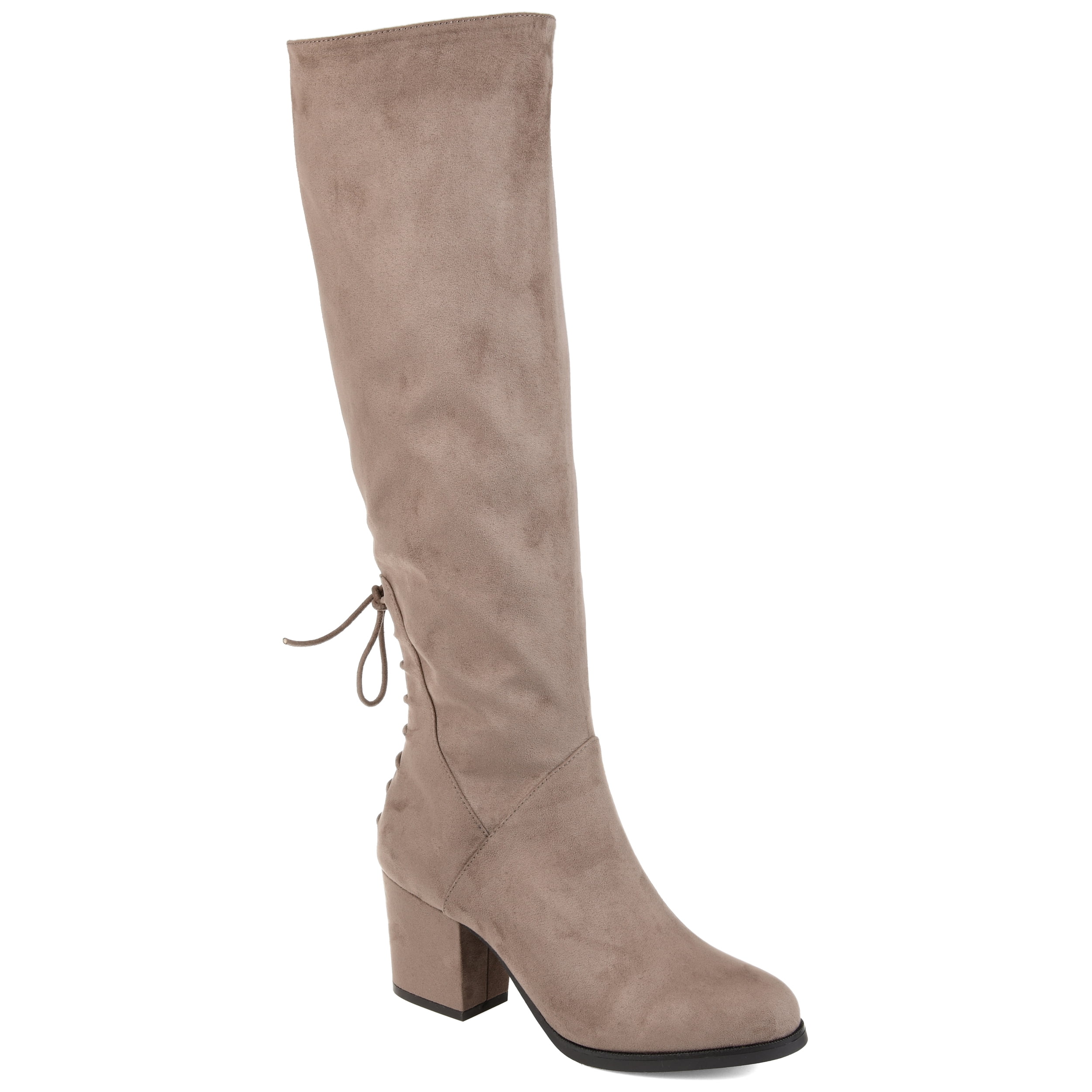 Journee Womens Leeda Extra Wide Calf Block Heel Knee High Boots