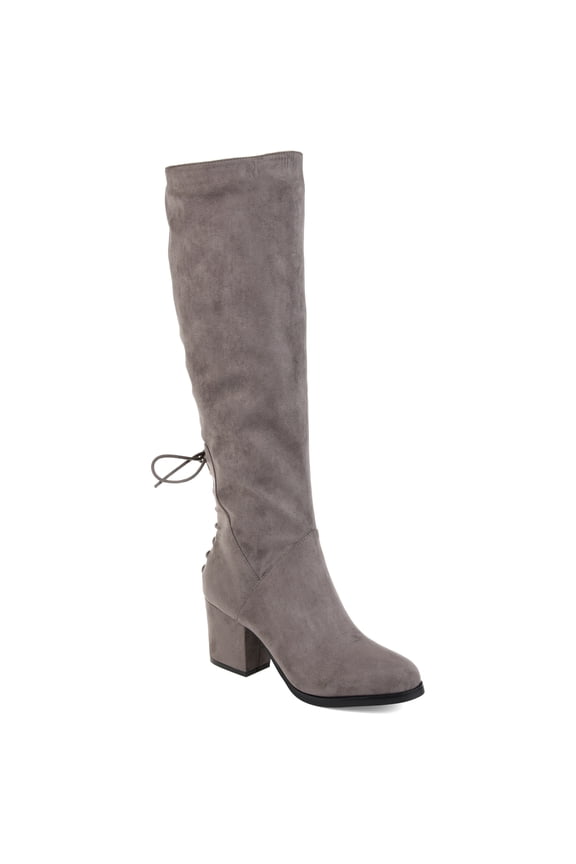 Womens Leeda Extra Wide Calf Block Heel Knee High Boots