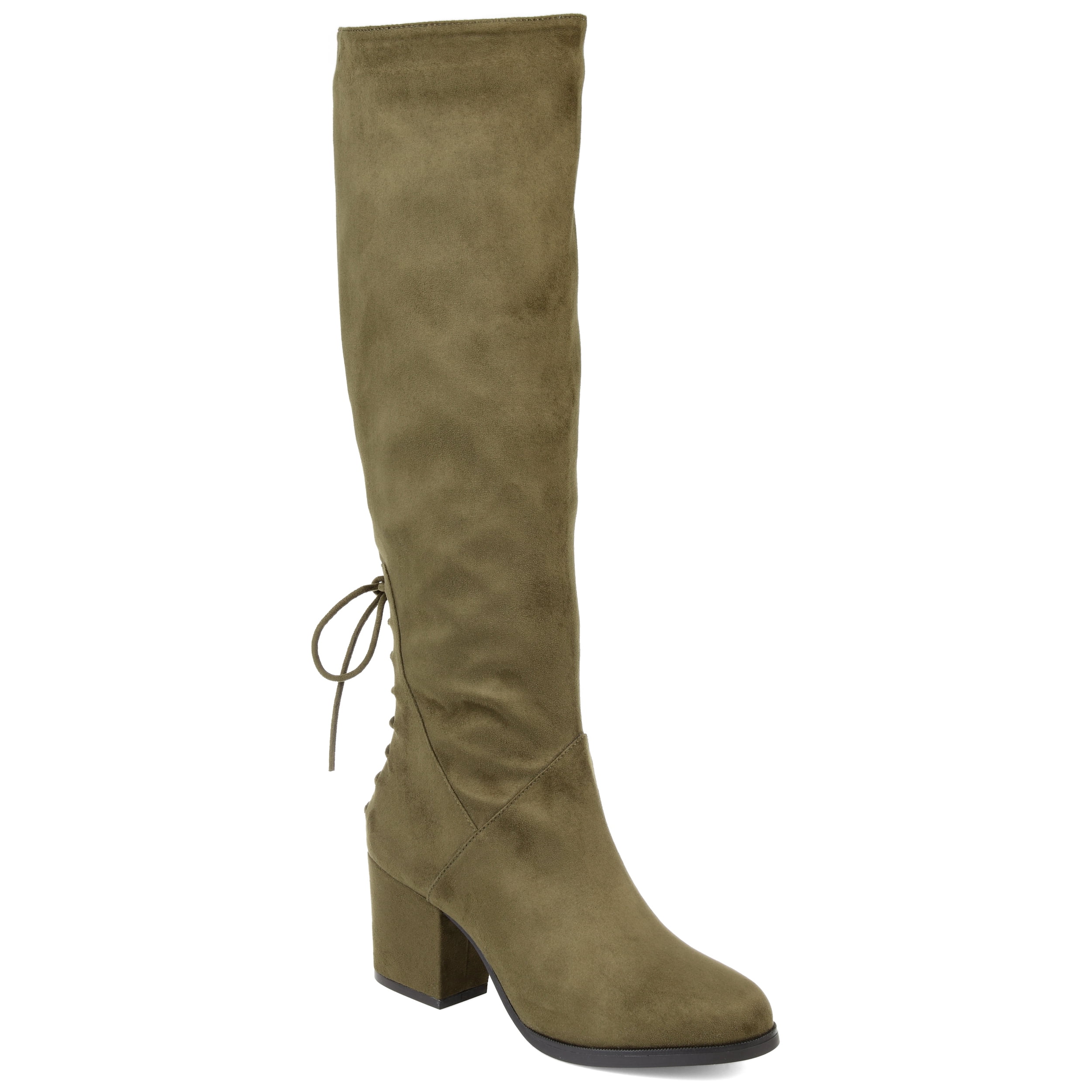 Journee Womens Leeda Extra Wide Calf Block Heel Knee High Boots