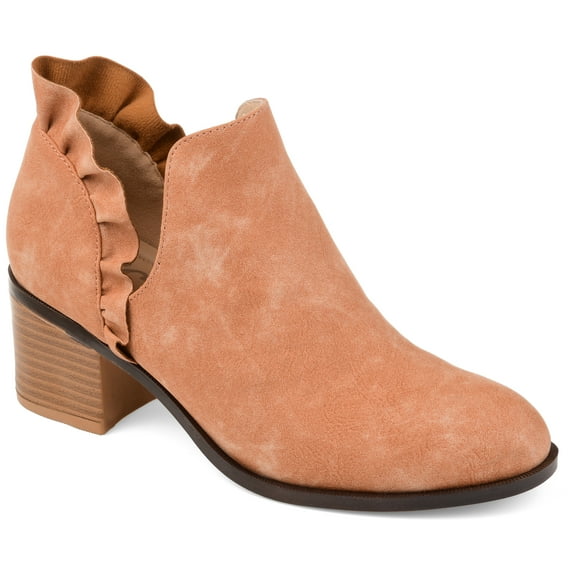 Journee Womens Lennie Slip On Stacked Heel Booties