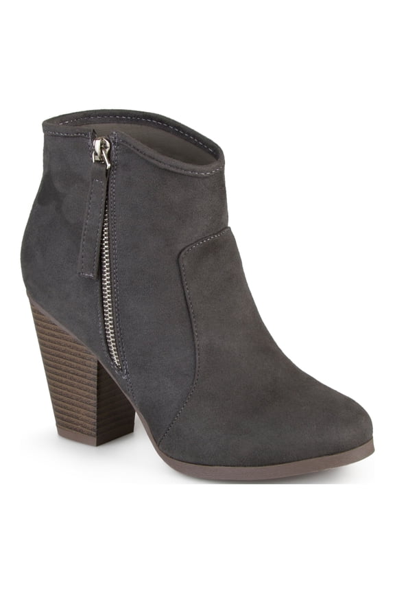 Womens Link Outside Zip Stacked Heel Booties, Widths Available