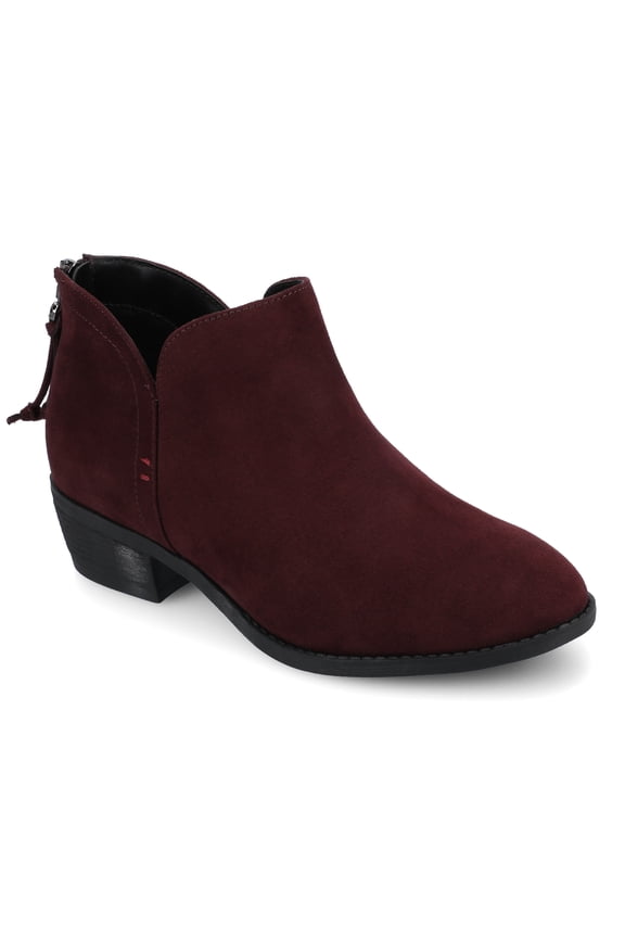 Womens Livvy Back Heel Zip Stacked Heel Booties, Widths Available