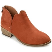 Journee Womens Livvy Back Heel Zip Stacked Heel Booties, Widths Available