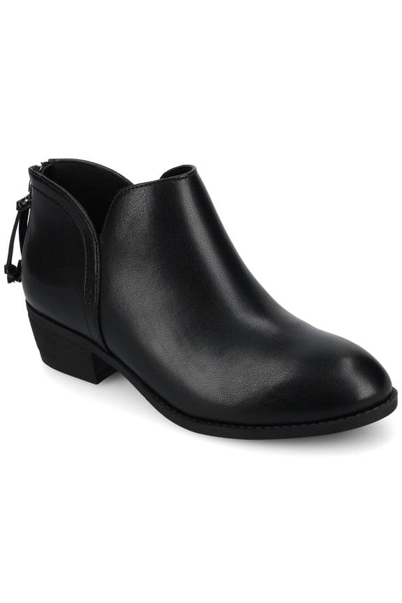 Womens Livvy Back Heel Zip Stacked Heel Booties, Widths Available