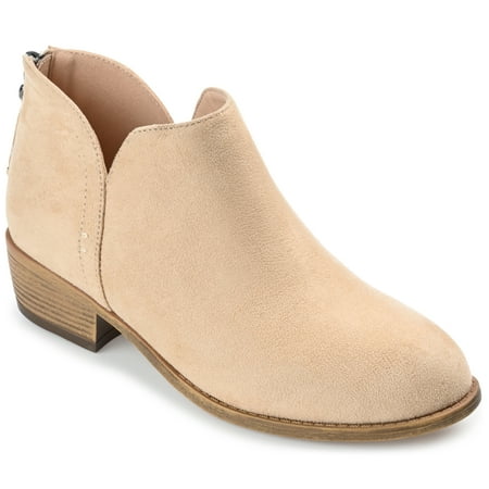 Journee Womens Livvy Back Heel Zip Stacked Heel Booties, Widths Available