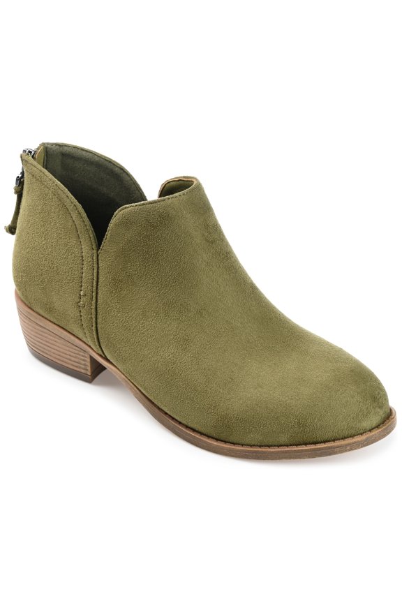 Womens Livvy Back Heel Zip Stacked Heel Booties, Widths Available