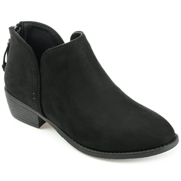 Journee Womens Livvy Back Heel Zip Stacked Heel Booties, Widths Available