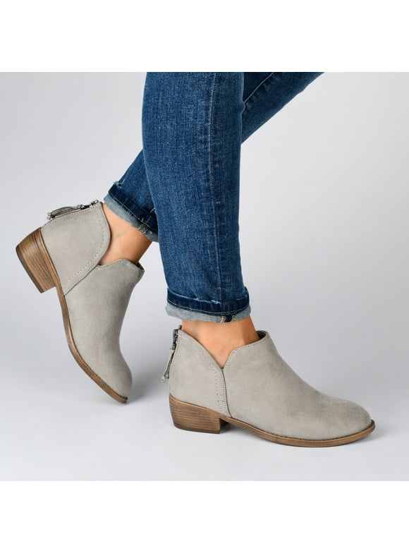 Womens Livvy Back Heel Zip Stacked Heel Booties, Widths Available