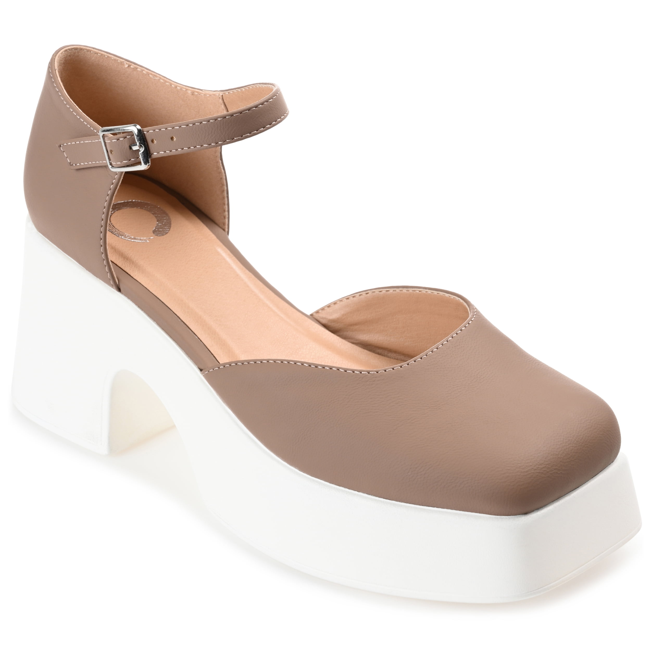 Journee Womens Lizaa Square Toe Ankle Strap Sporty Platform