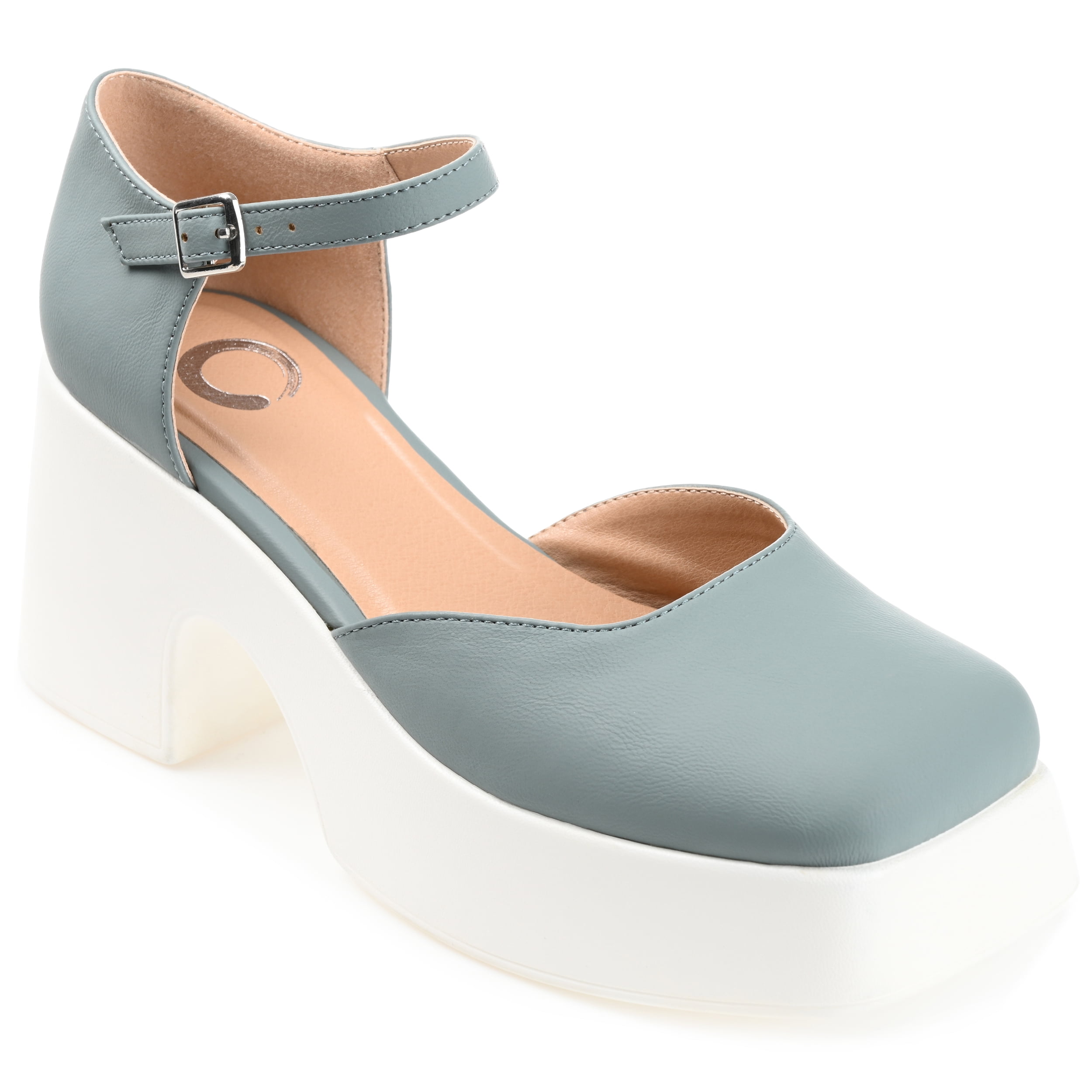 Journee Womens Lizaa Square Toe Ankle Strap Sporty Platform