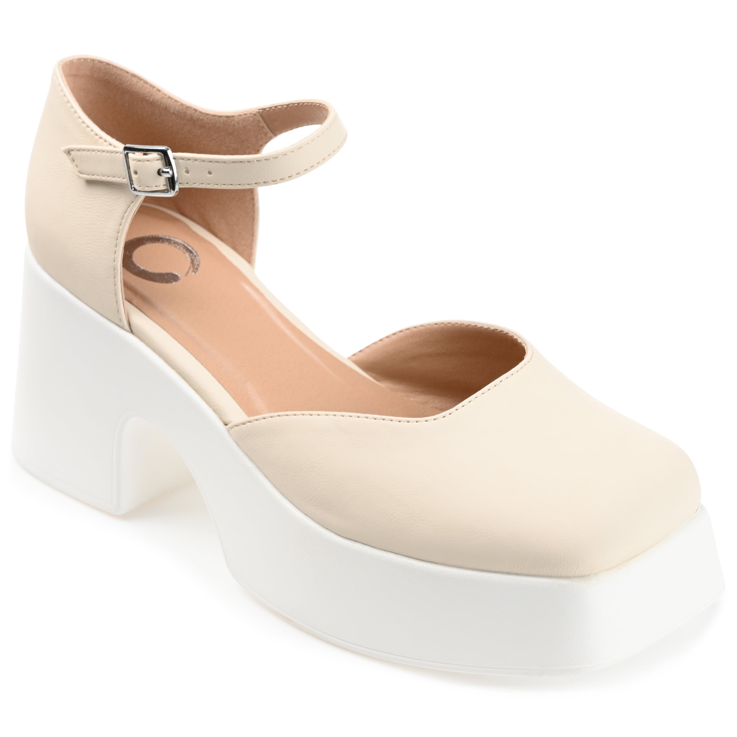 Journee Womens Lizaa Square Toe Ankle Strap Sporty Platform