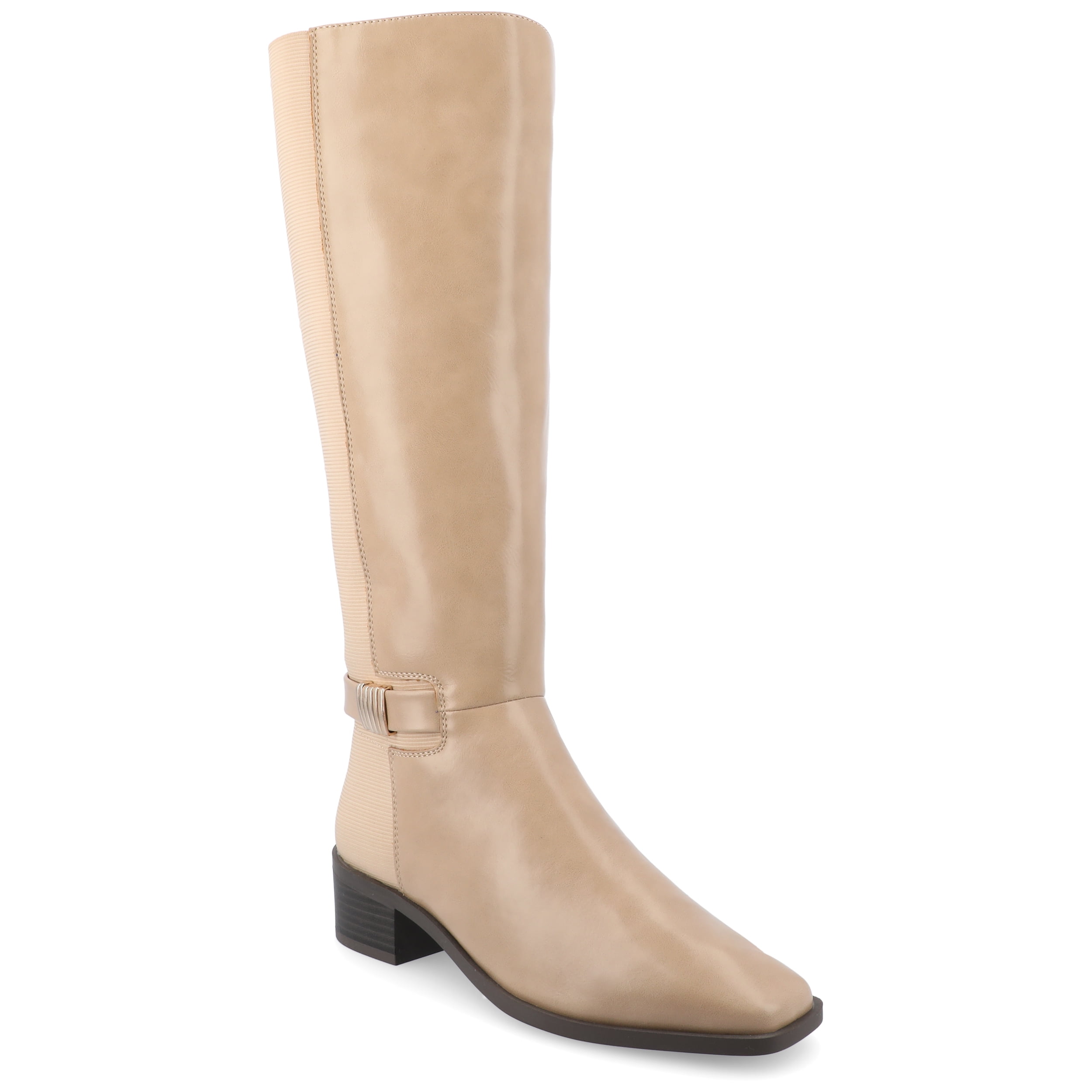 Journee Womens Londyn Stacked Block Heel Square Toe Boots