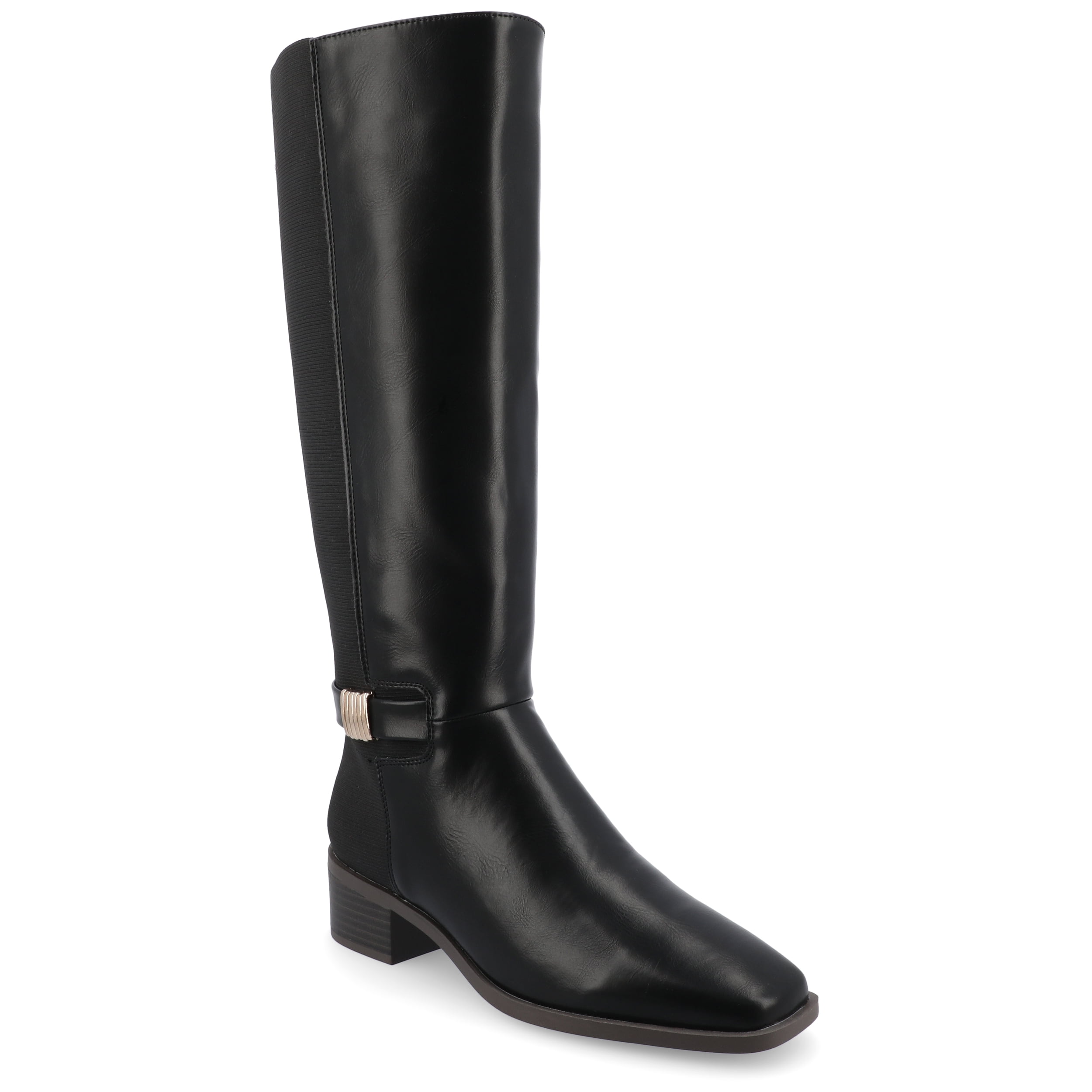 Journee Womens Londyn Stacked Block Heel Square Toe Boots