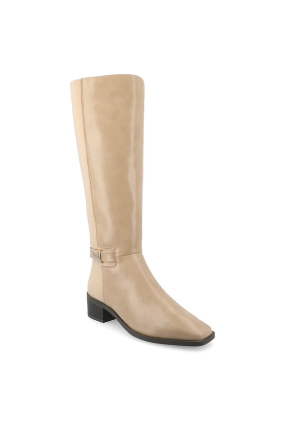 Womens Londyn Tru Comfort Foam Wide Width Wide Calf Stacked Block Heel Square Toe Boots