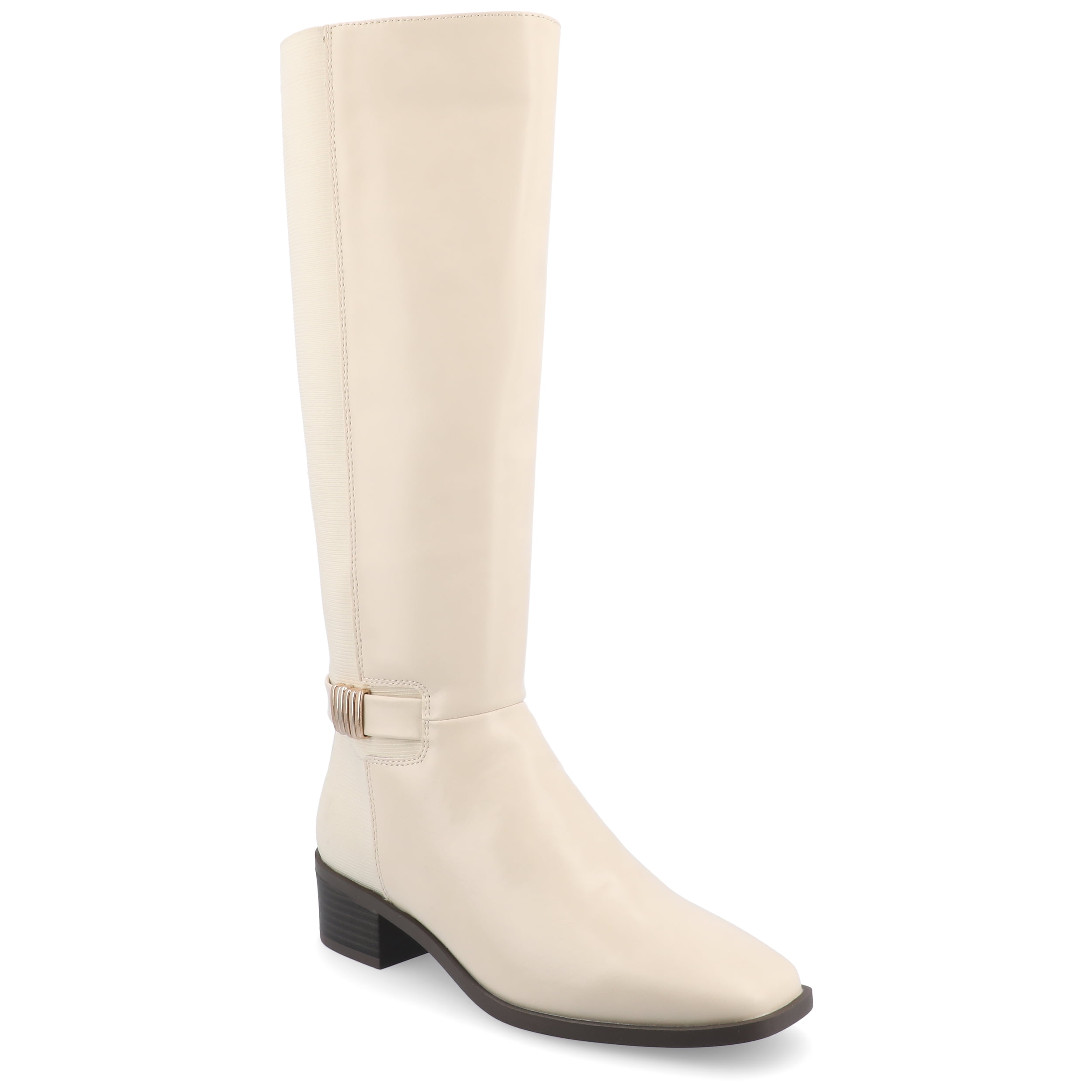 Journee Womens Londyn Tru Comfort Foam Wide Width Wide Calf Stacked Block Heel Square Toe Boots