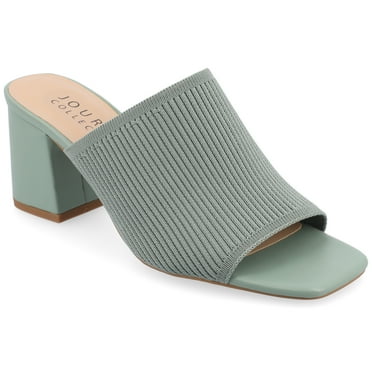 Journee Womens Lorenna Open Square Toe Block Heel Dress Sandals, Widths Available
