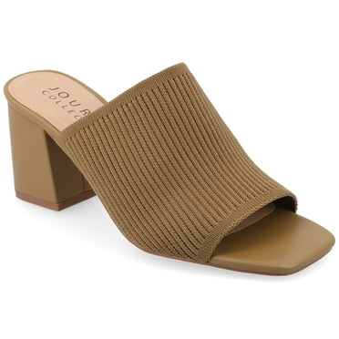 Journee Womens Lorenna Open Square Toe Block Heel Dress Sandals, Widths Available