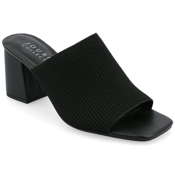 Journee Womens Lorenna Open Square Toe Block Heel Dress Sandals, Widths Available