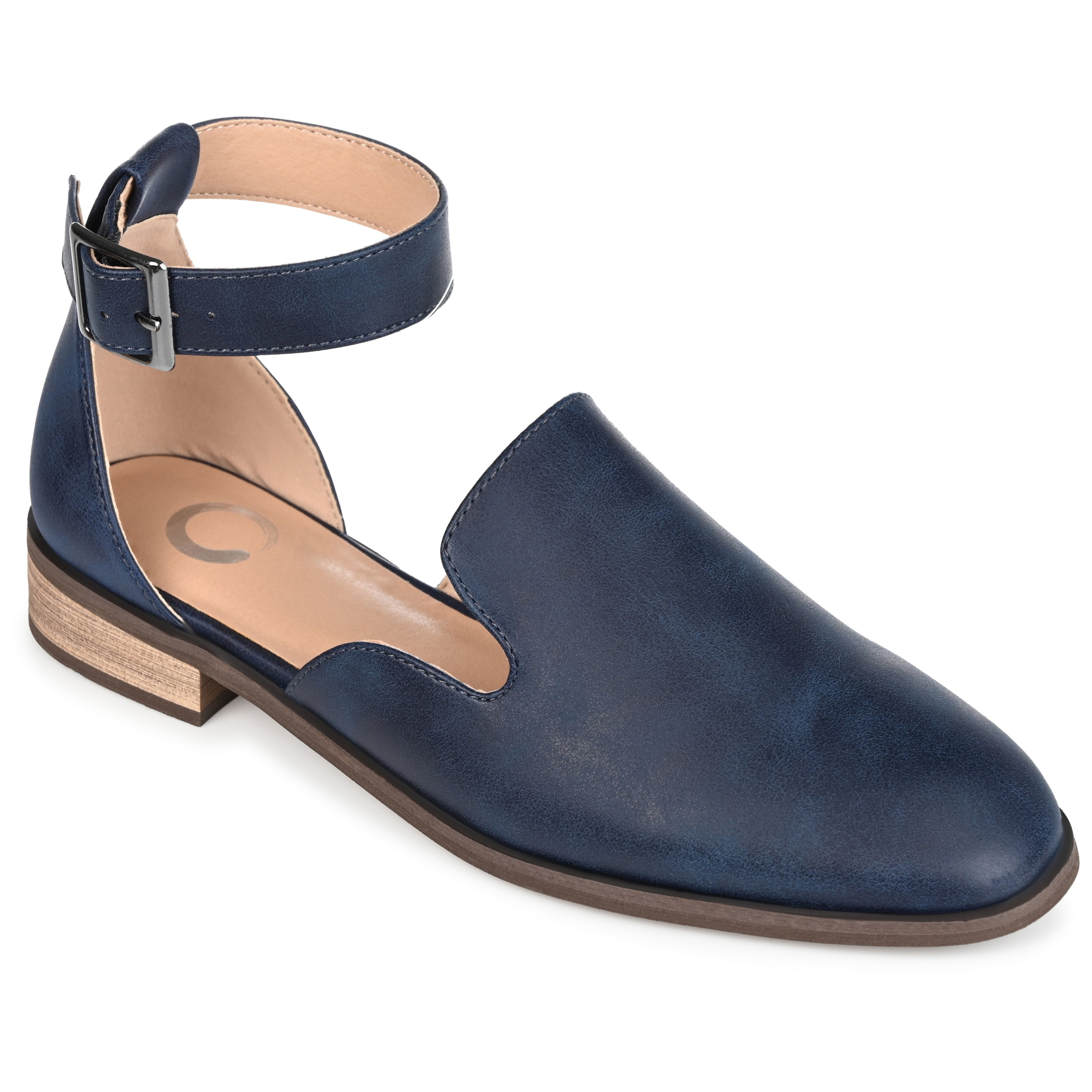 Journee Womens Loreta Buckle Square Toe Loafer Flats, Widths Available