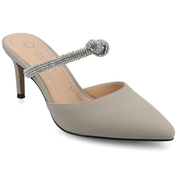 Journee Womens Lunna Mules Mid Stiletto Pointed Toe Evening Pumps, Widths Available