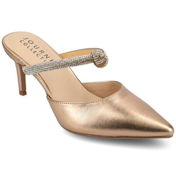 Journee Womens Lunna Mules Mid Stiletto Pointed Toe Evening Pumps, Widths Available