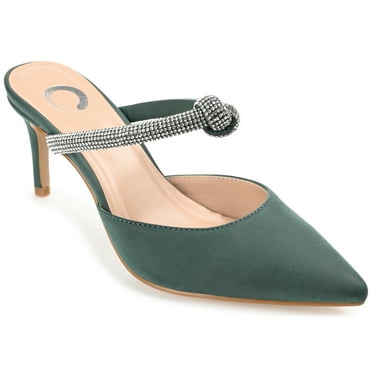Journee Womens Lunna Mules Mid Stiletto Pointed Toe Evening Pumps, Widths Available