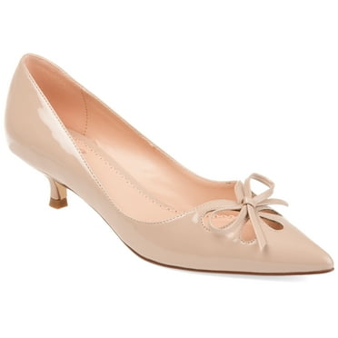 Journee Womens Lutana Pointed Toe Kitten Heel Pumps, Widths Available