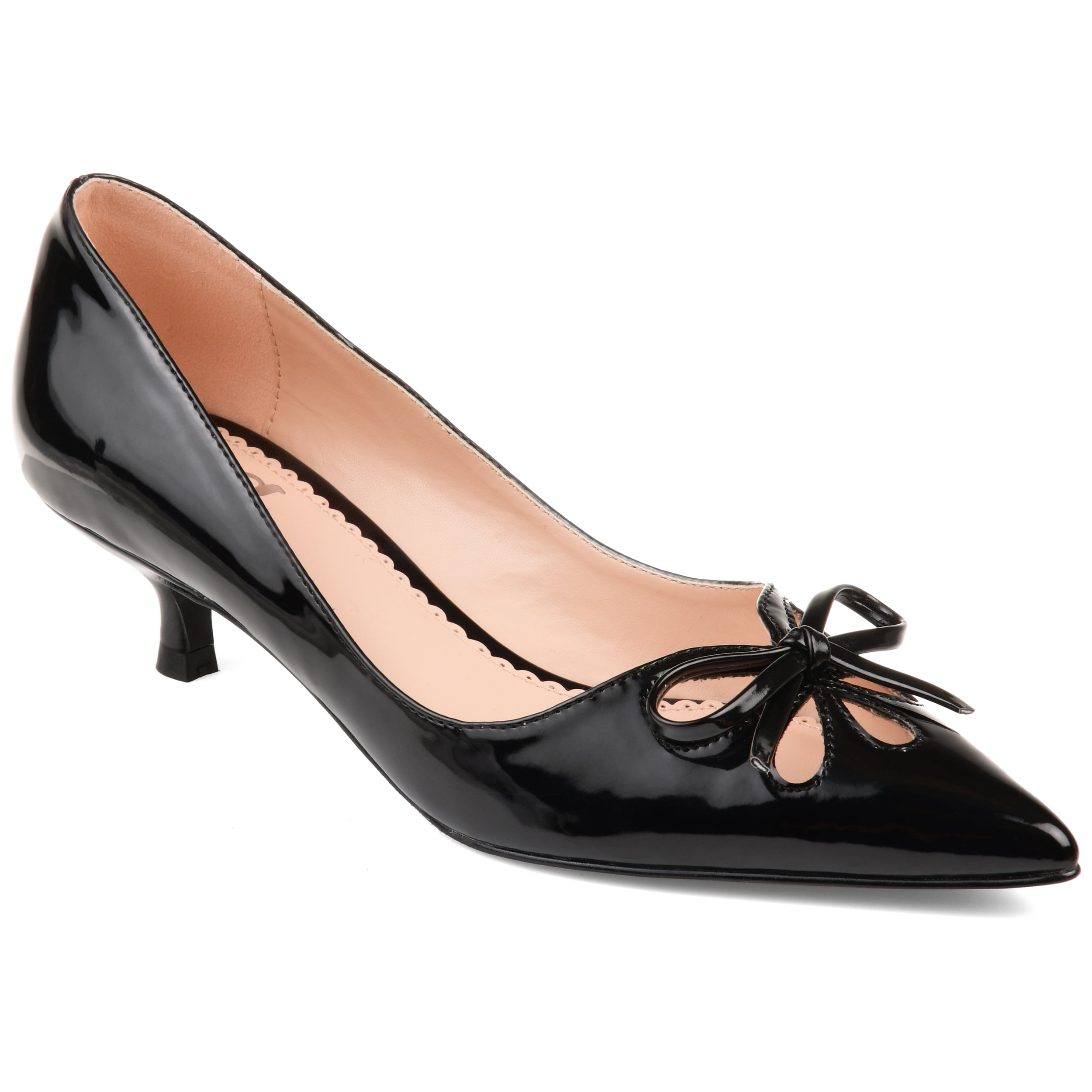 Journee Womens Lutana Pointed Toe Kitten Heel Pumps, Widths Available