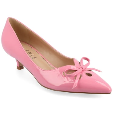 Journee Womens Lutana Pointed Toe Kitten Heel Pumps, Widths Available