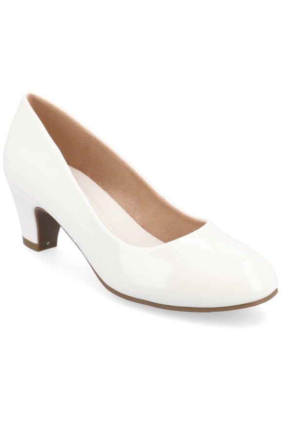 Womens Luu Comfort Insole Round Toe Low Block Heel Pumps, Widths Available