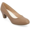 thumbnail image 1 of Journee Womens Luu Comfort Insole Round Toe Low Block Heel Pumps, Widths Available, 1 of 10